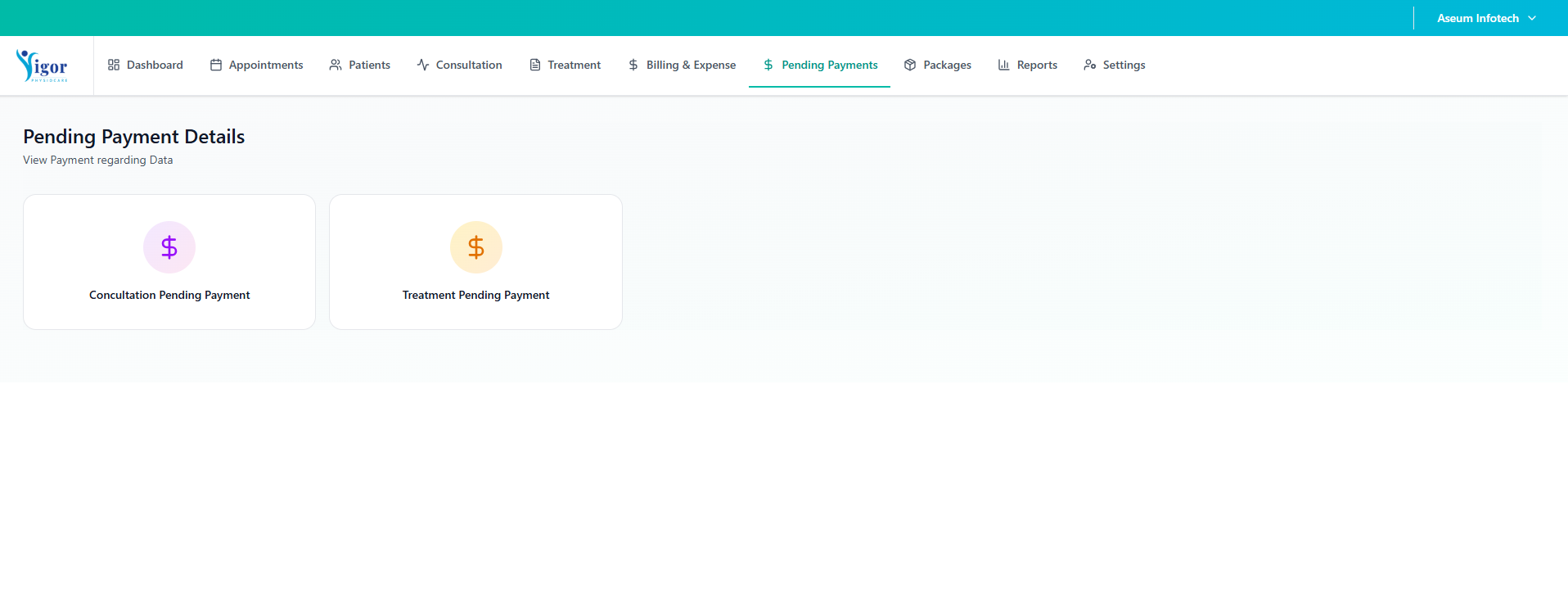 Analytics and reports dashboard